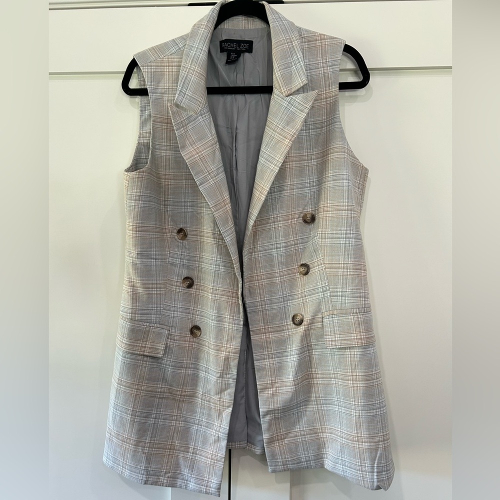 Rachel Zoe Plaid Sleeveless Vest